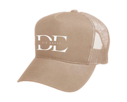 Beige Die Empty Hat with the logo in white - Revo1